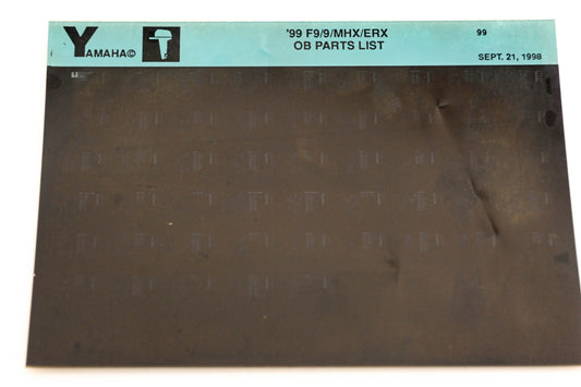 OEM Yamaha YN020-69 1999 F9/9/MHX/ERX Outboard Parts List Microfiche