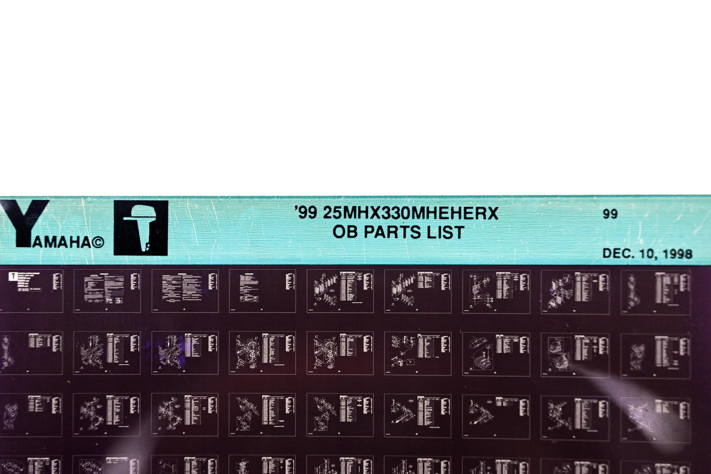 OEM Yamaha YN020-71 1999 25MHX330MHEHERX Outboard Parts List Microfiche