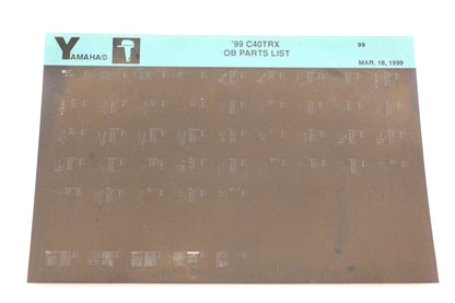 OEM Yamaha YN020-73 1999 C40TRX Outboard Parts List Microfiche