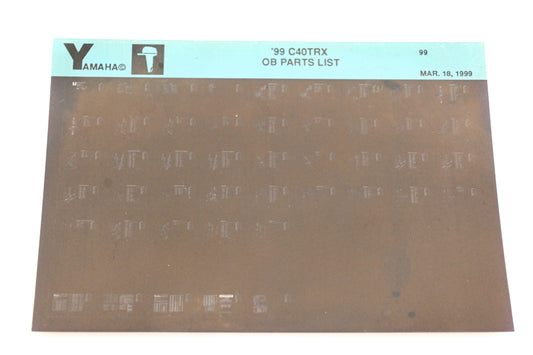 OEM Yamaha YN020-73 1999 C40TRX Outboard Parts List Microfiche
