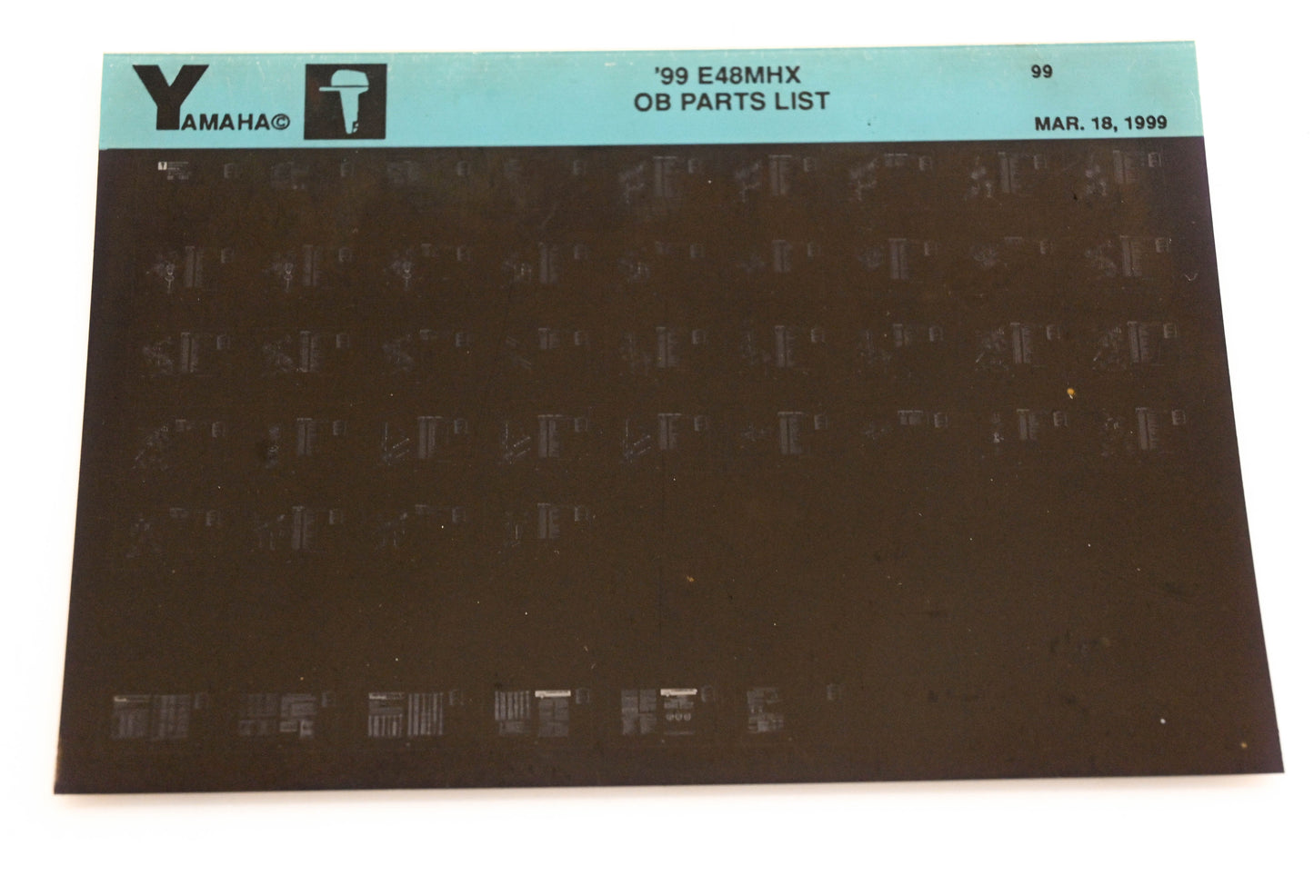 OEM Yamaha YR009-6 1999 E48MHX Outboard Parts List Microfiche