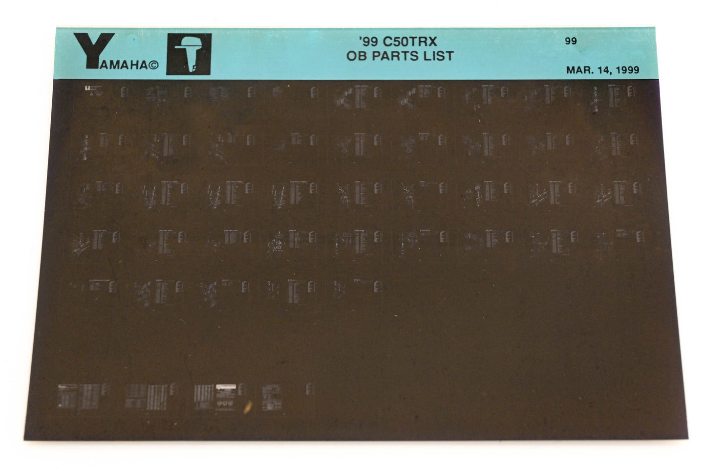 OEM Yamaha YR009-7 1999 C50TRX Outboard Parts List Microfiche