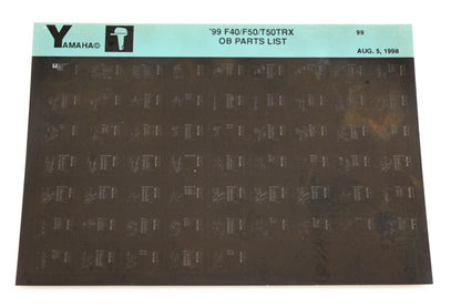 OEM Yamaha YR009-8 1999 F40/F50/T50TRX Outboard Parts List Microfiche