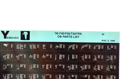 OEM Yamaha YR009-8 1999 F40/F50/T50TRX Outboard Parts List Microfiche