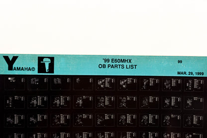 OEM Yamaha YR009-9 1999 E60MHX Outboard Parts List Microfiche