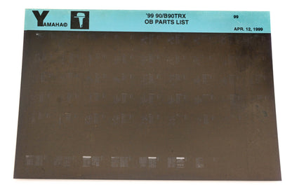 OEM Yamaha YR009-10 1999 90/B90TRX Outboard Parts List Microfiche