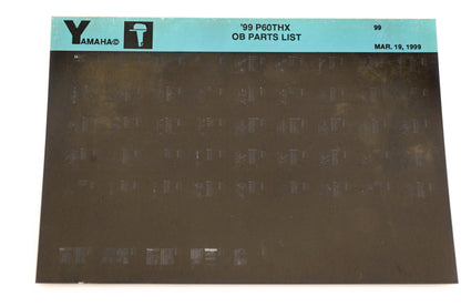 OEM Yamaha YR009-11 1999 P60THX Outboard Parts List Microfiche
