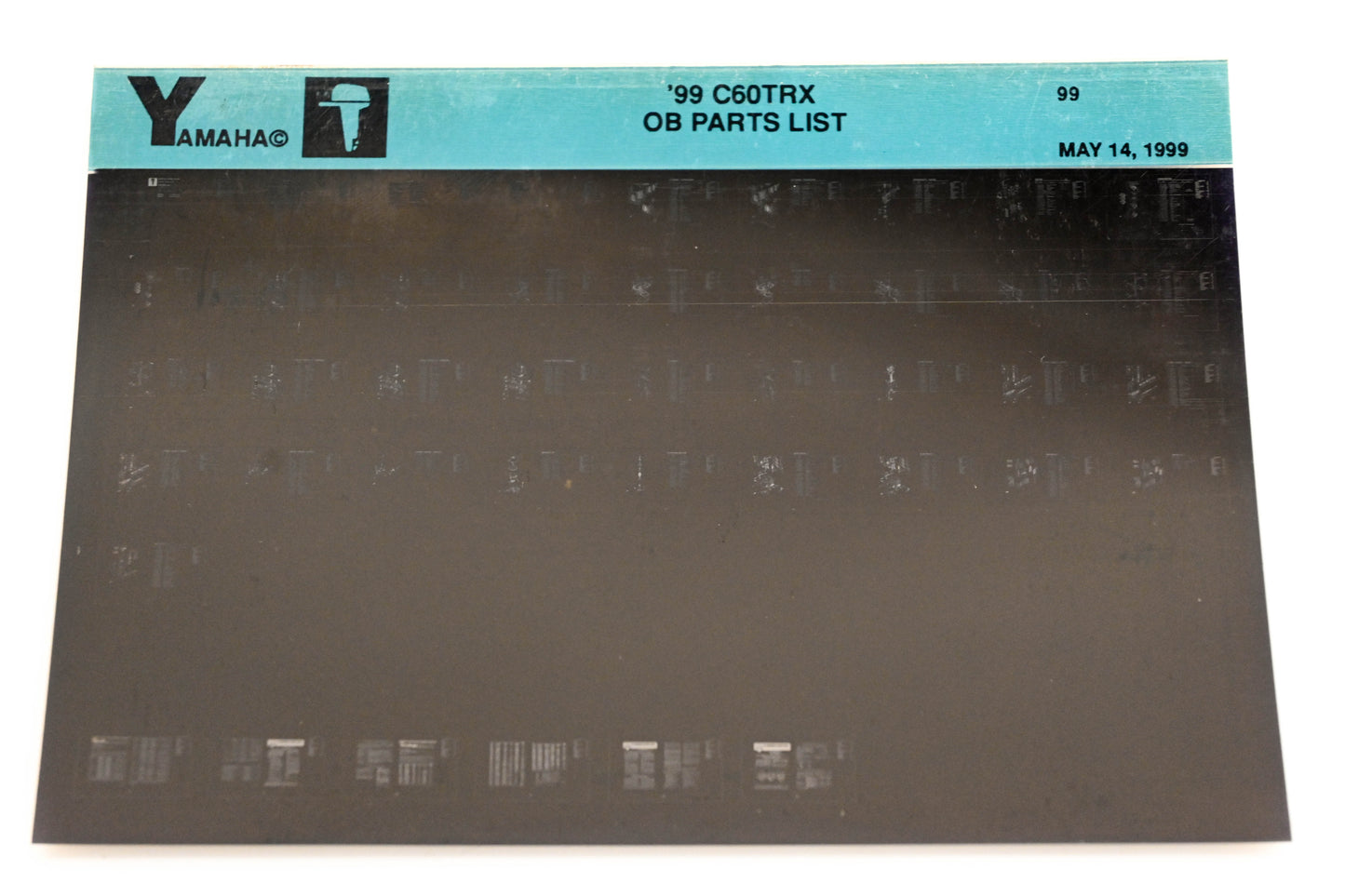 OEM Yamaha YR009-12 1999 C60TRX Outboard Parts List Microfiche