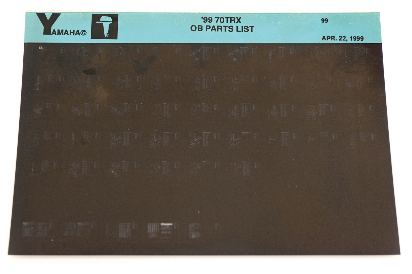OEM Yamaha YR009-13 1999 70TRX Outboard Parts List Microfiche