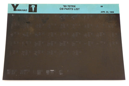OEM Yamaha YR009-13 1999 70TRX Outboard Parts List Microfiche