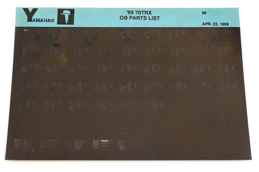 OEM Yamaha YR009-13 1999 70TRX Outboard Parts List Microfiche