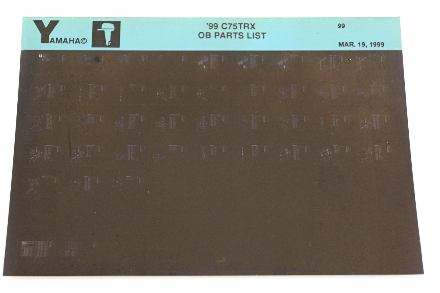 OEM Yamaha YR009-14 1999 C75TRX Parts List Microfiche