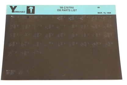 OEM Yamaha YR009-14 1999 C75TRX Parts List Microfiche