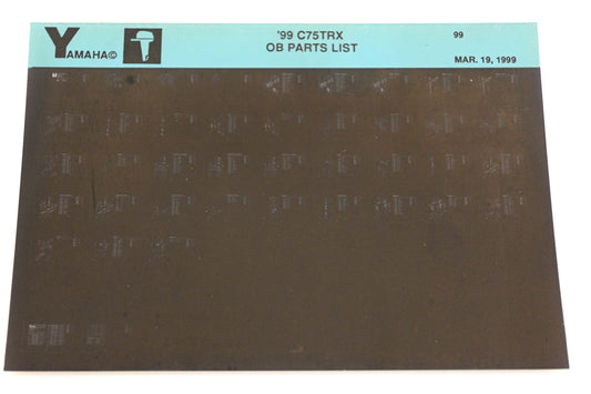 OEM Yamaha YR009-14 1999 C75TRX Parts List Microfiche