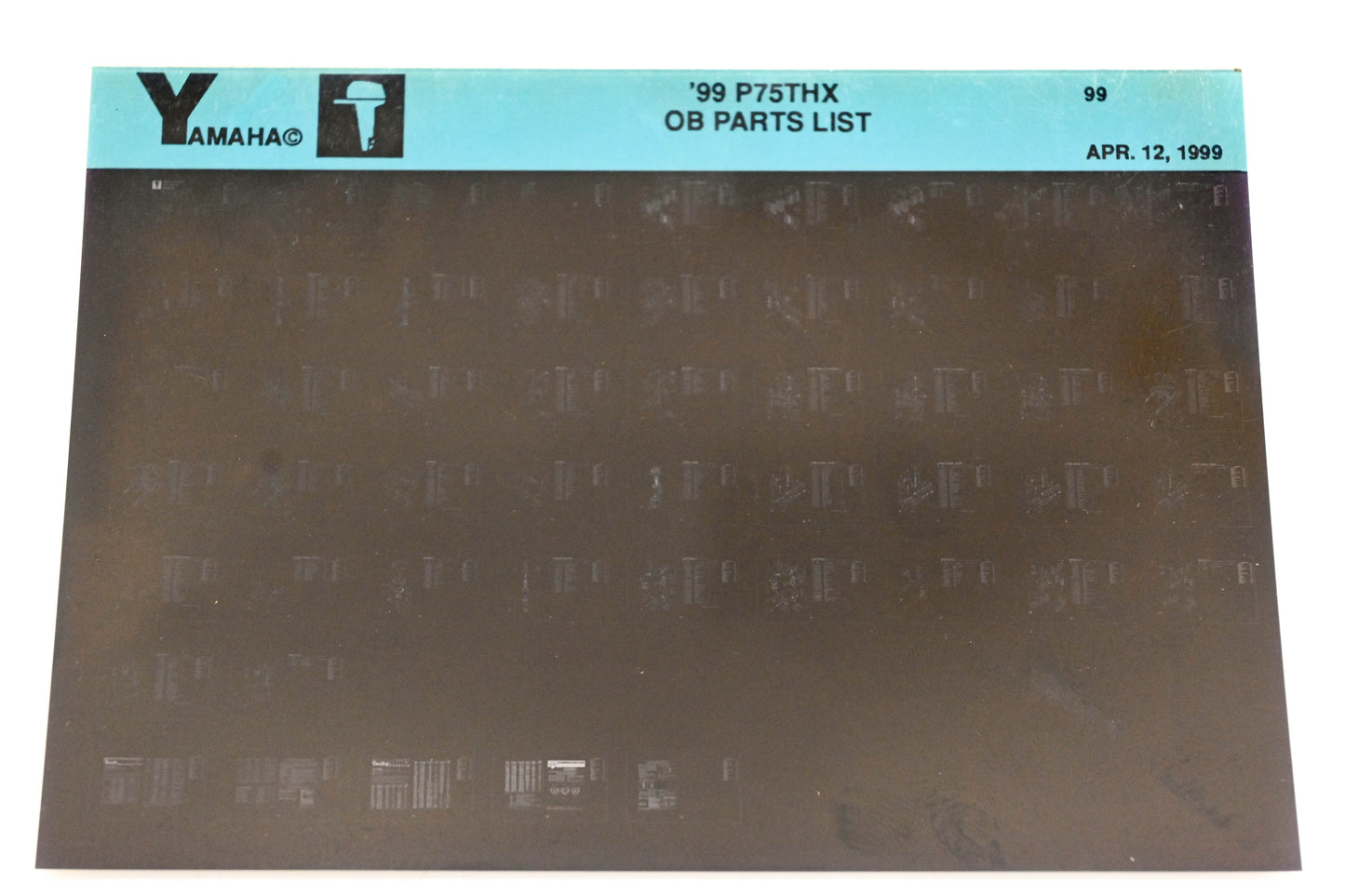 OEM Yamaha YR009-15 1999 P75THX Outboard Parts List Microfiche