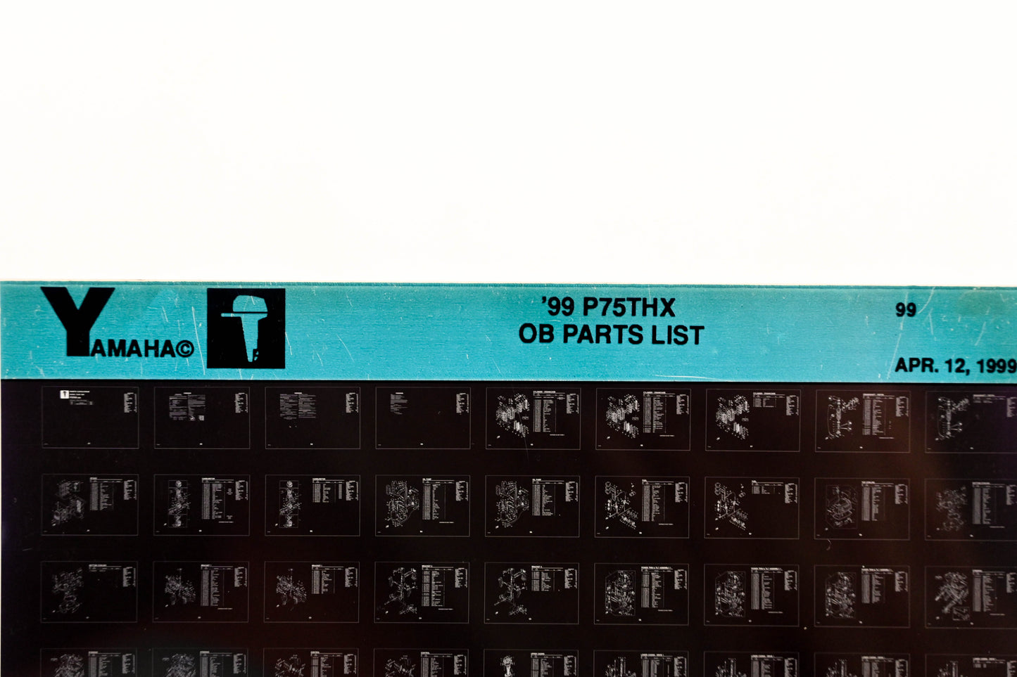 OEM Yamaha YR009-15 1999 P75THX Outboard Parts List Microfiche