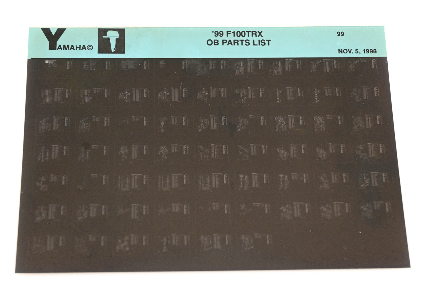 OEM Yamaha YR009-17 1999 F100TRX Outboard Parts List Microfiche