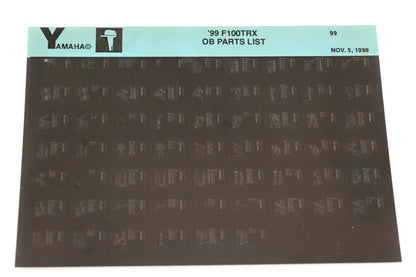 OEM Yamaha YR009-17 1999 F100TRX Outboard Parts List Microfiche