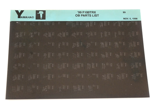 OEM Yamaha YR009-17 1999 F100TRX Outboard Parts List Microfiche