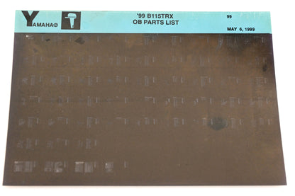 OEM Yamaha YR009-18 1999 B115TRX Outboard Parts List Microfiche