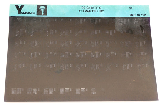 OEM Yamaha YR009-19 1999 C115TRX Outboard Parts List Microfiche