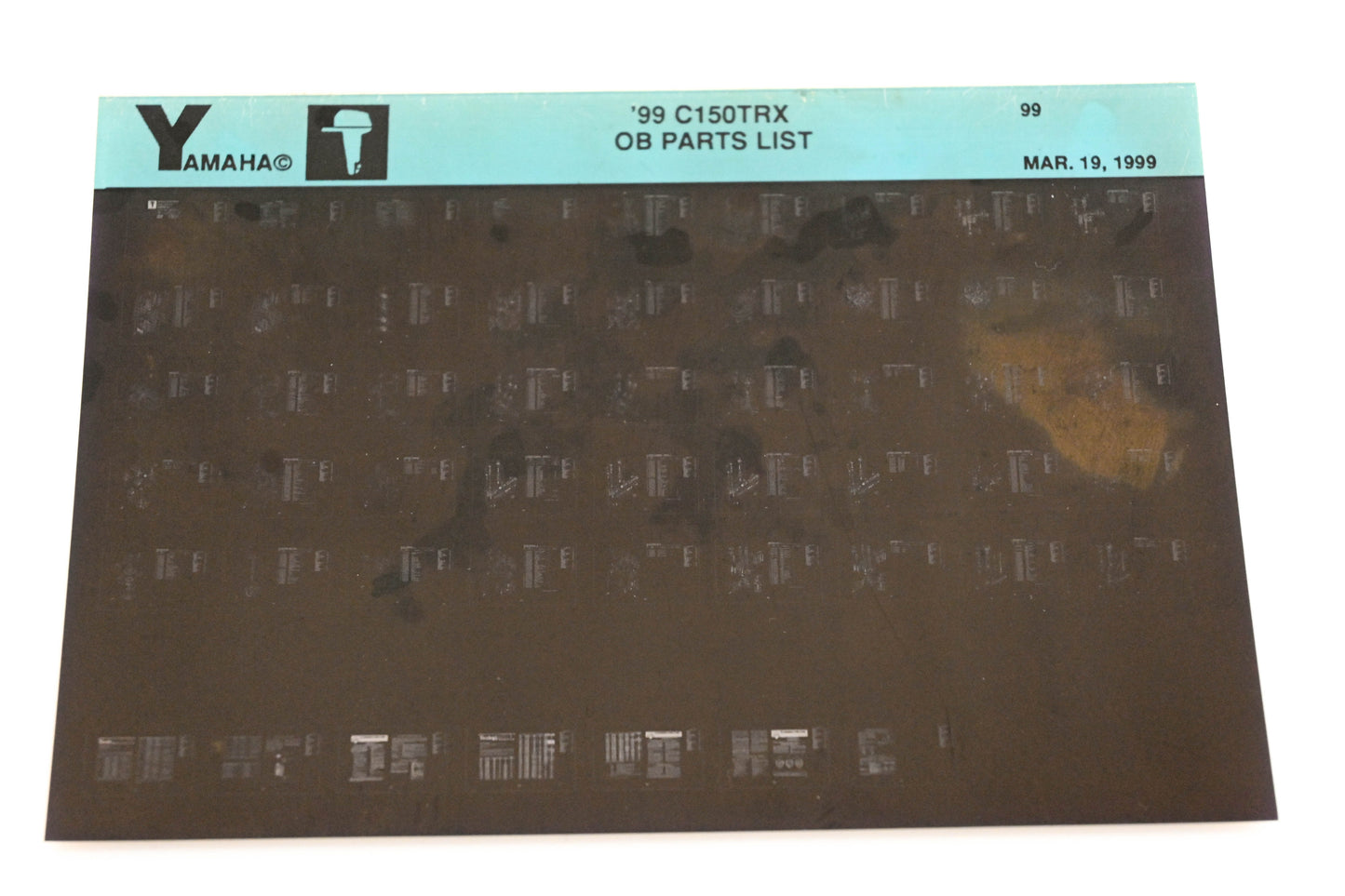 OEM Yamaha YR009-20 1999 C150TRX Outboard Parts List Microfiche