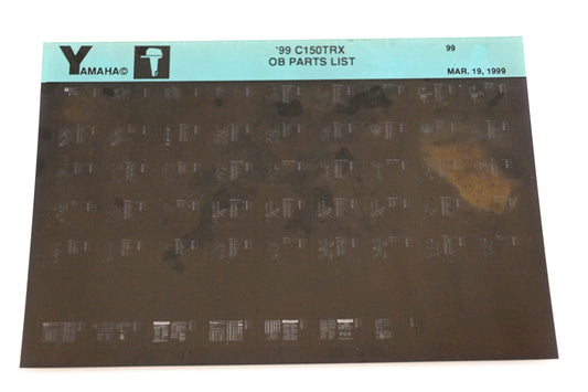 OEM Yamaha YR009-20 1999 C150TRX Outboard Parts List Microfiche