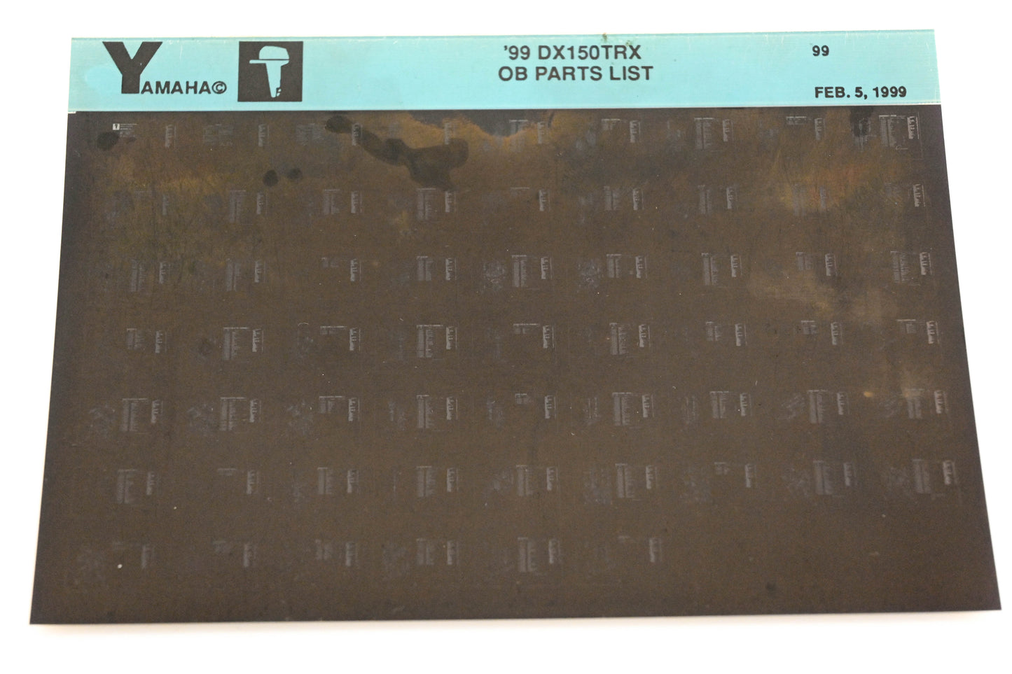 OEM Yamaha YR009-21 1999 CDX150TRX Outboard Parts List Microfiche