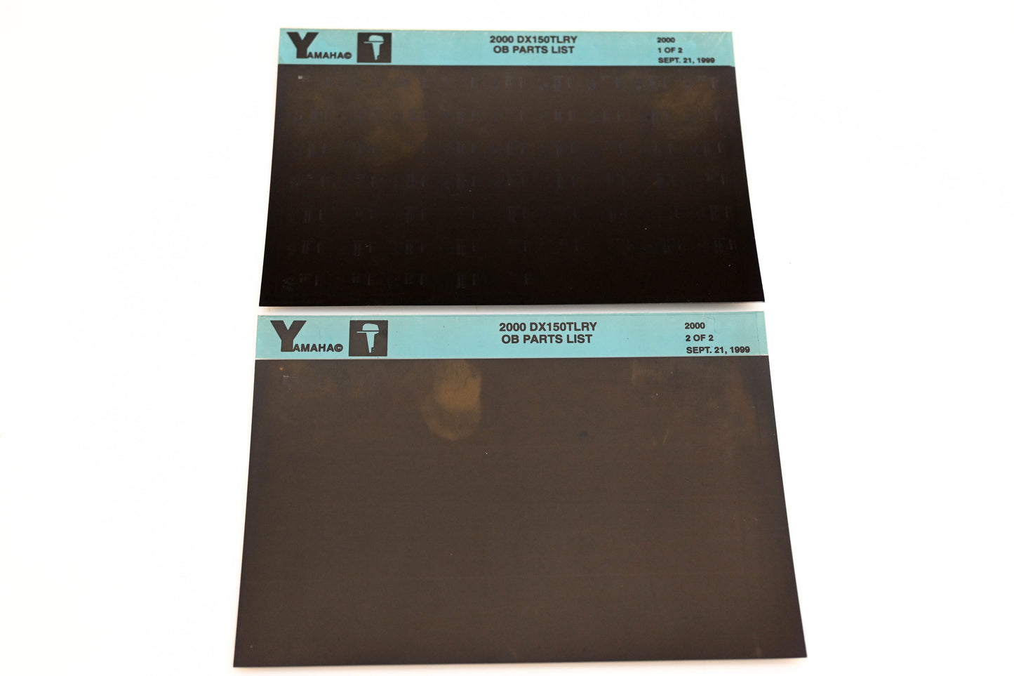 OEM Yamaha YR009-25 2000 DX150TLRY Outboard Parts List Microfiche Lot