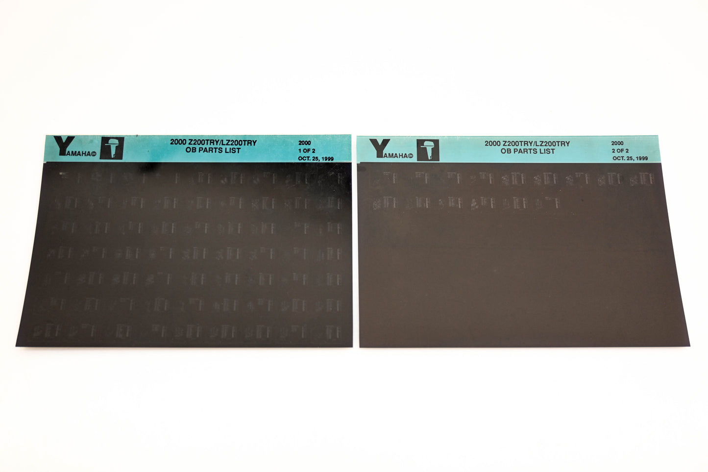 OEM Yamaha YR009-26 2000 Z200TRY/LZ200TRY Outboard Parts List Microfiche Lot