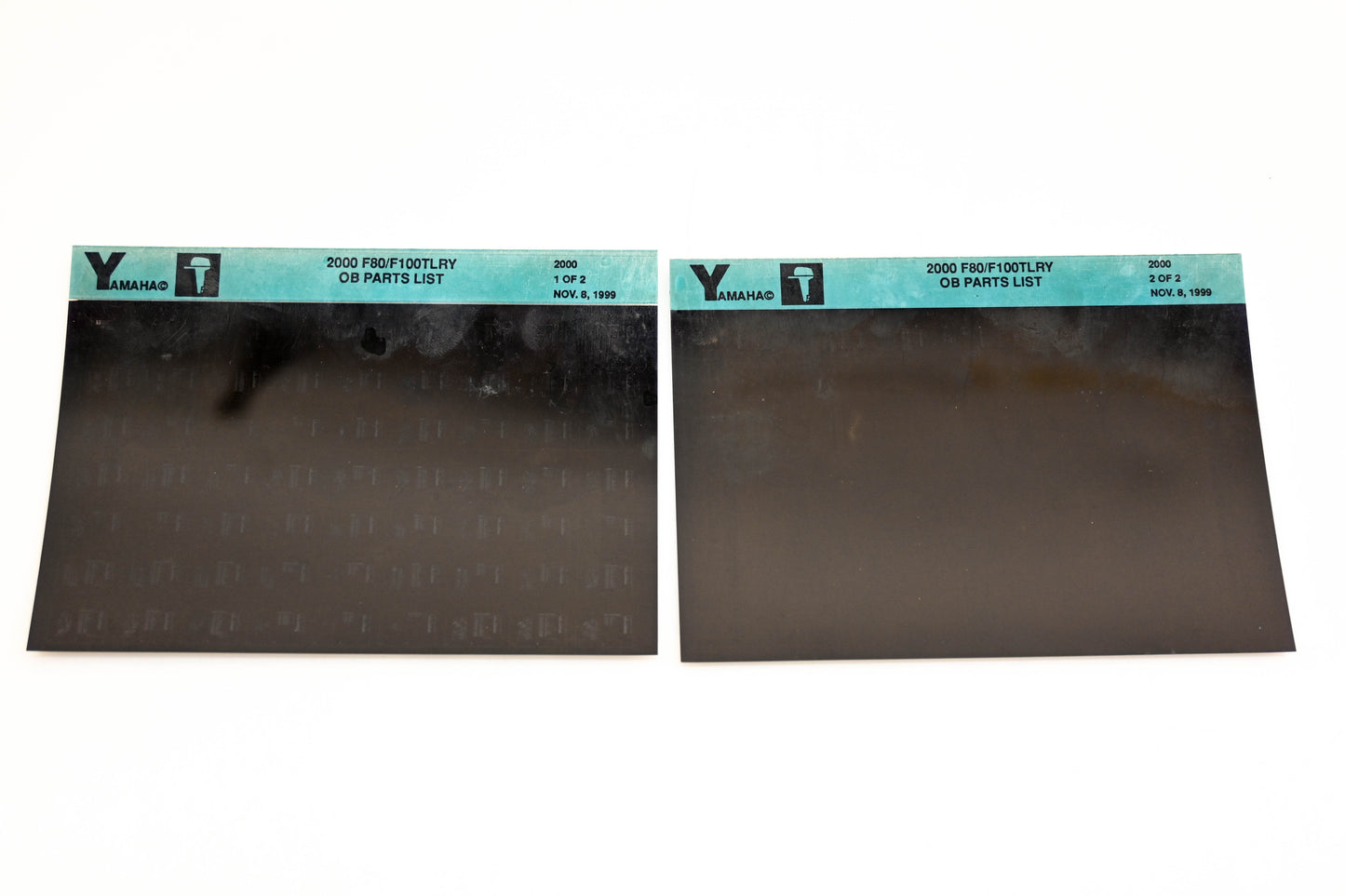 OEM Yamaha YR009-29 2000 F80/F100TLRY Outboard Parts List Microfiche Lot
