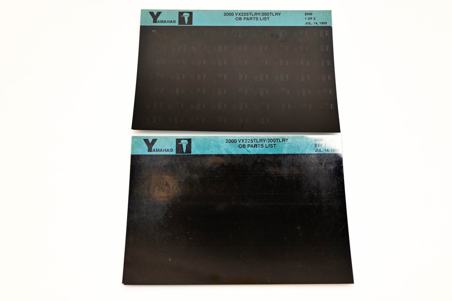 OEM Yamaha YR009-30 2000 VX225TLRY/200TLRY Outboard Parts List Microfiche Lot