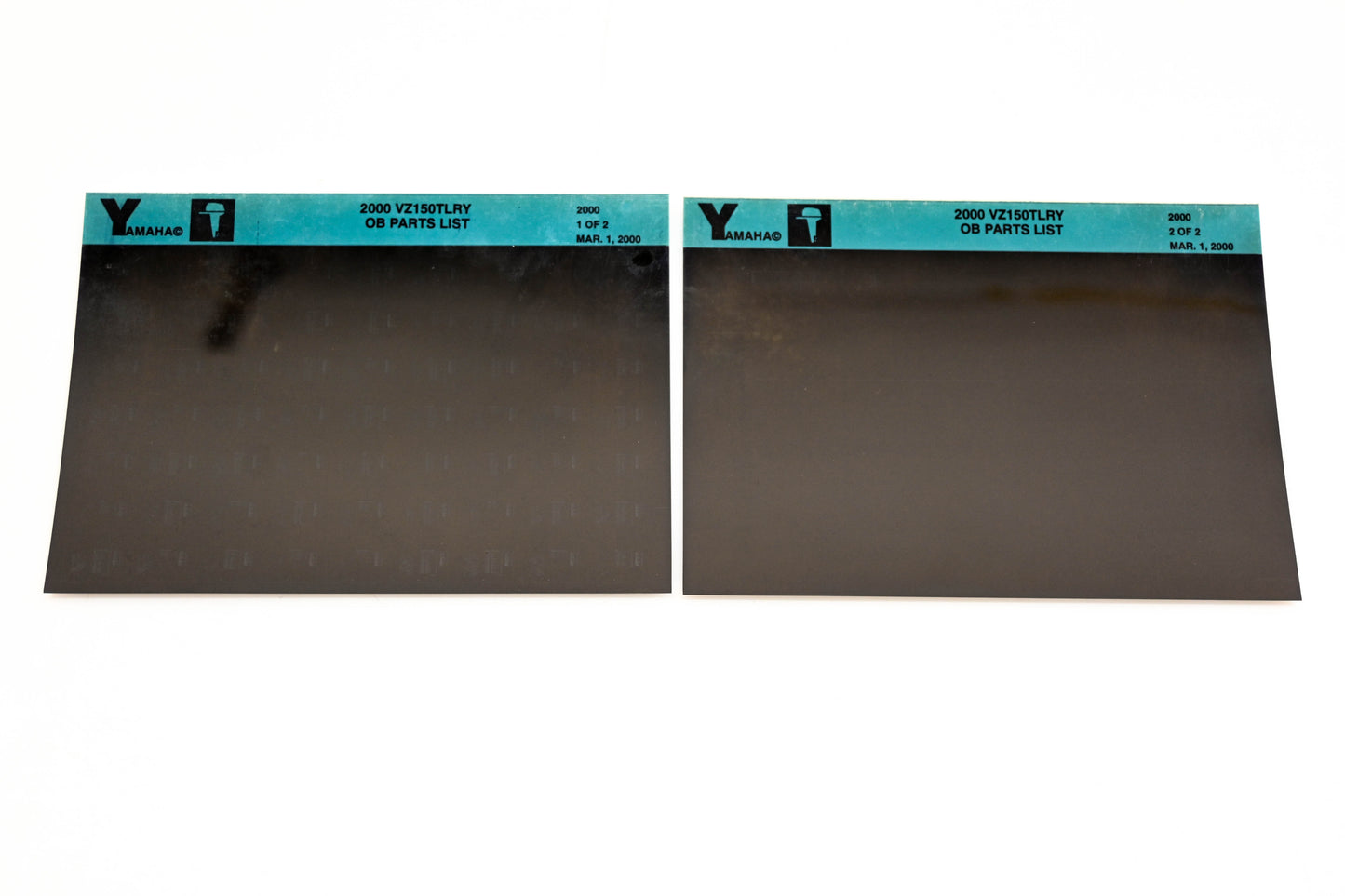 OEM Yamaha YR009-36 2000 VZ150TLRY Outboard Parts List Microfiche Lot