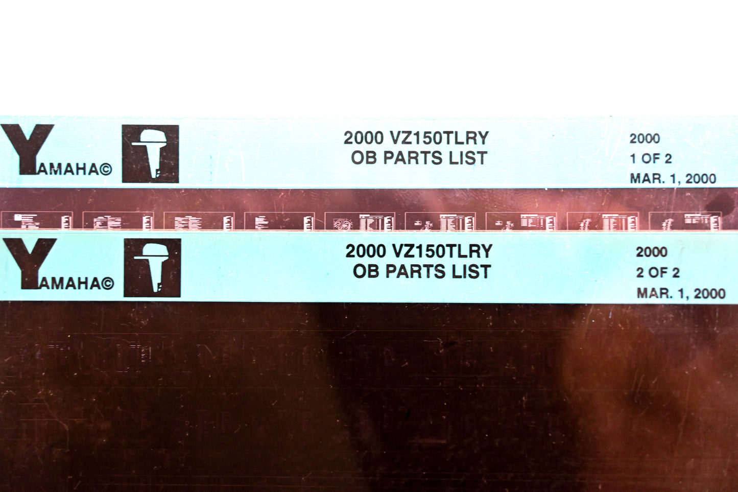 OEM Yamaha YR009-36 2000 VZ150TLRY Outboard Parts List Microfiche Lot