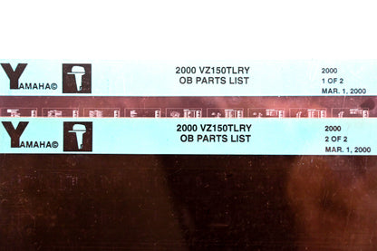 OEM Yamaha YR009-36 2000 VZ150TLRY Outboard Parts List Microfiche Lot