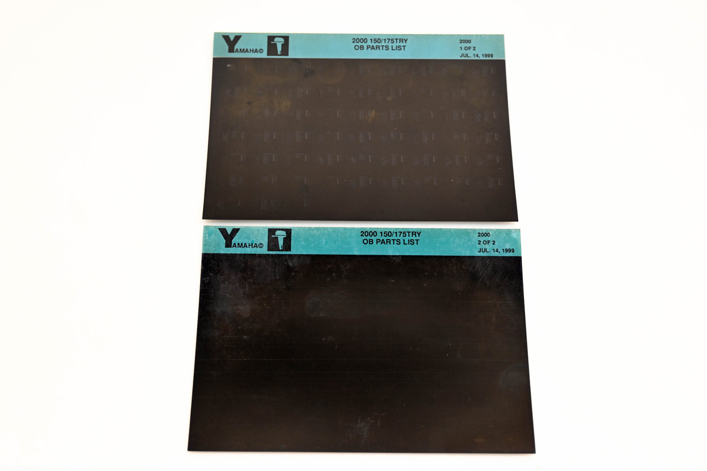 OEM Yamaha YR009-37 2000 150/175TRY Outboard Parts List Microfiche Lot