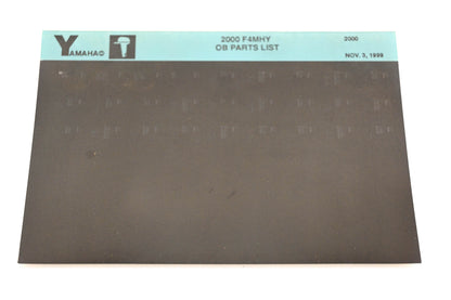 OEM Yamaha YR009-38 2000 F4MHY Outboard Parts List Microfiche