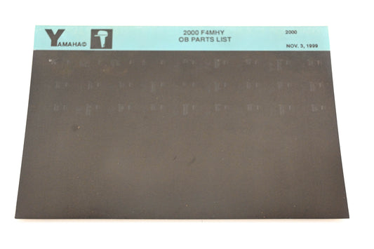 OEM Yamaha YR009-38 2000 F4MHY Outboard Parts List Microfiche