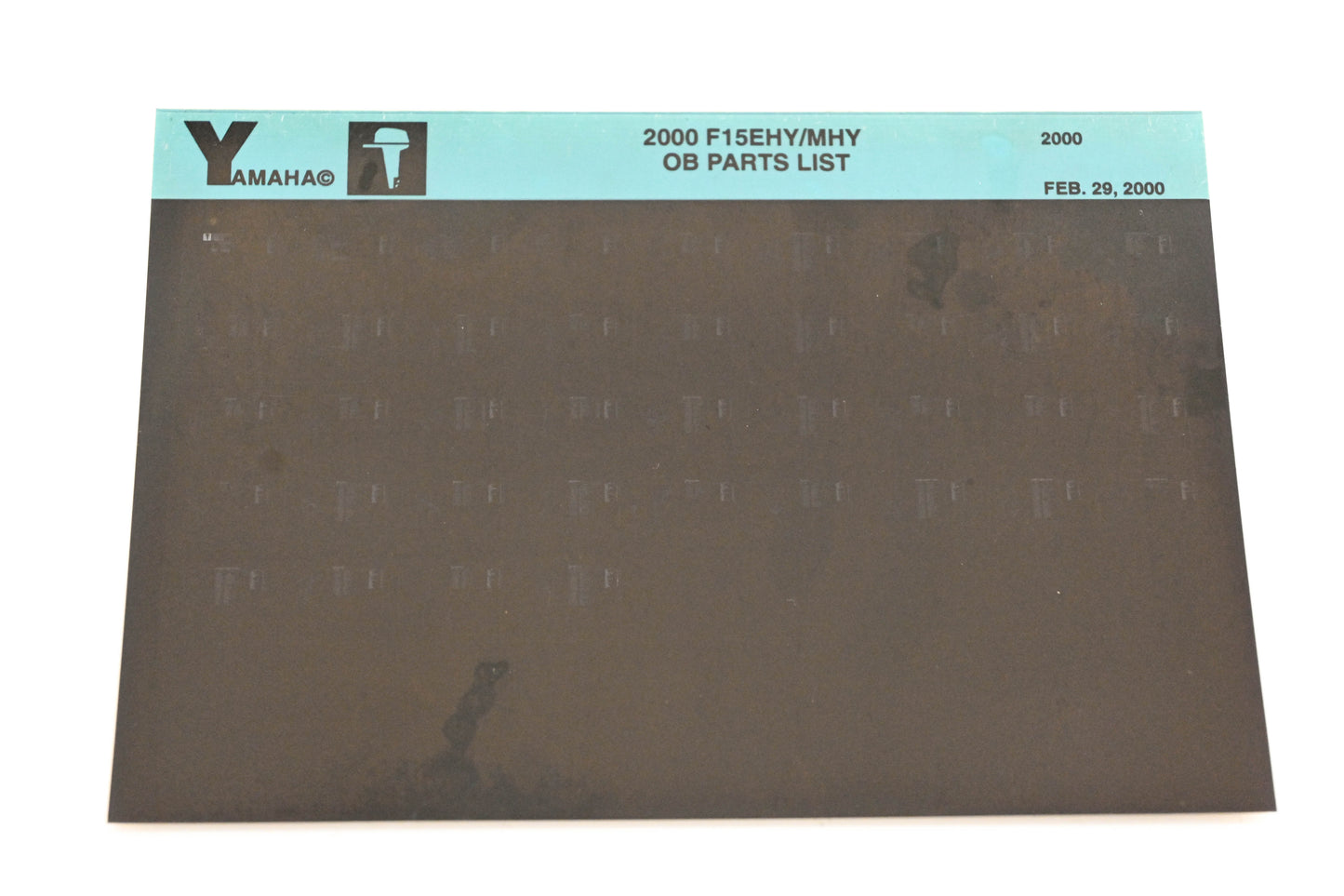 OEM Yamaha YR009-40 2000 F15EHY/MHY Outboard Parts List Microfiche