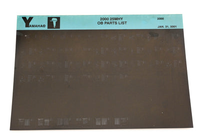 OEM Yamaha YR009-41 2000 25MHY Outboard Parts List Microfiche