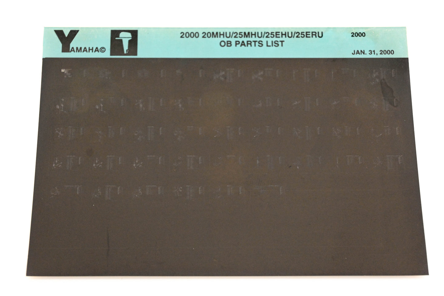 OEM Yamaha YR009-42 2000 20MHU/25MHU/25EHU/25ERU Outboard Parts List Microfiche