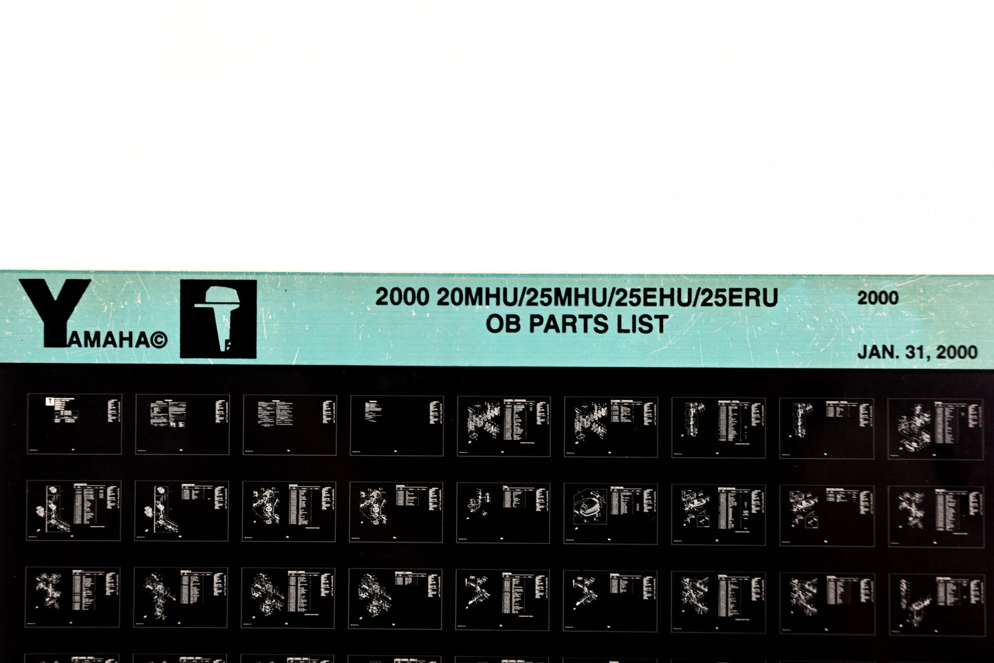 OEM Yamaha YR009-42 2000 20MHU/25MHU/25EHU/25ERU Outboard Parts List Microfiche