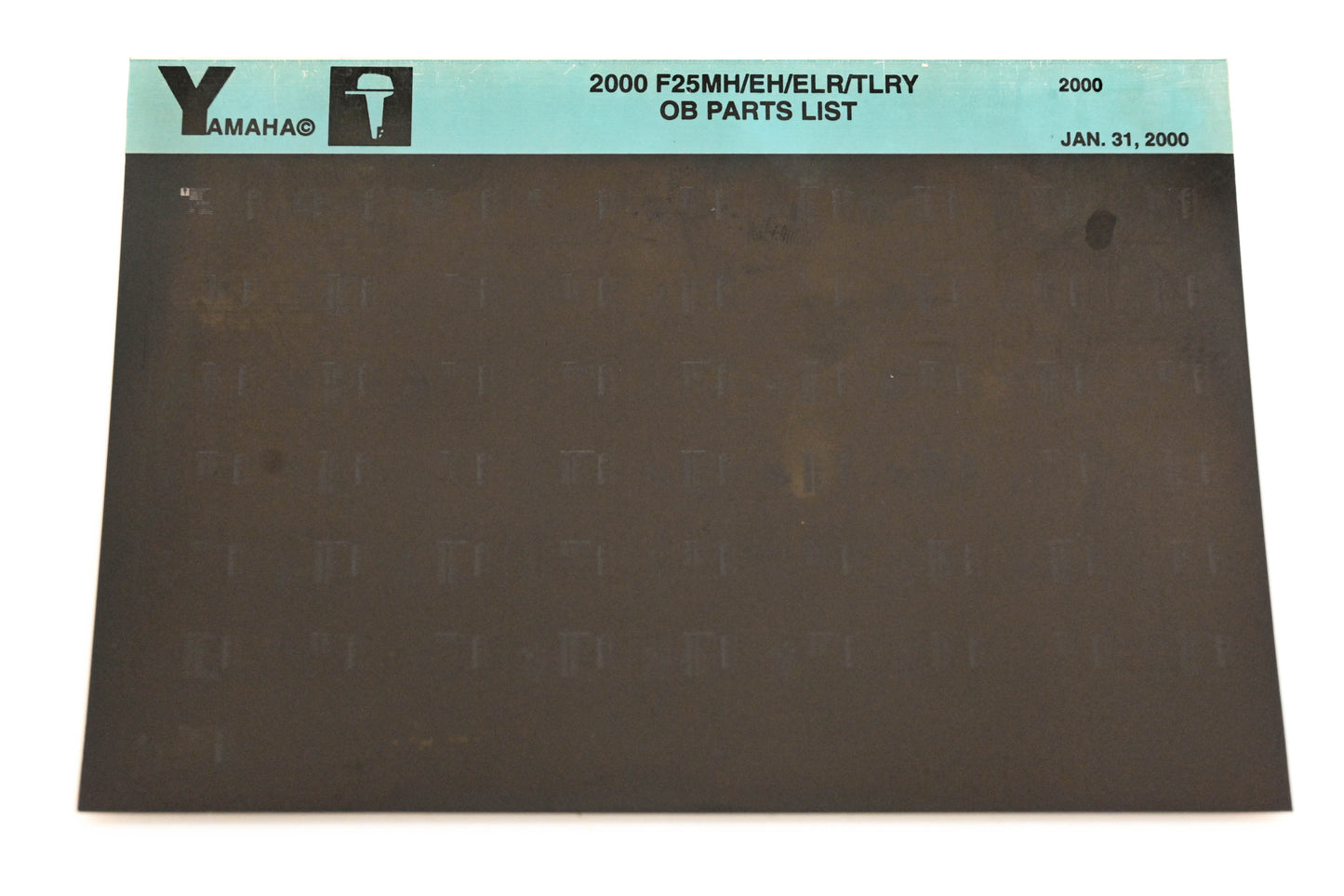 OEM Yamaha YR009-43 2000 F25MH/EH/ELR/TLRY Parts List Microfiche