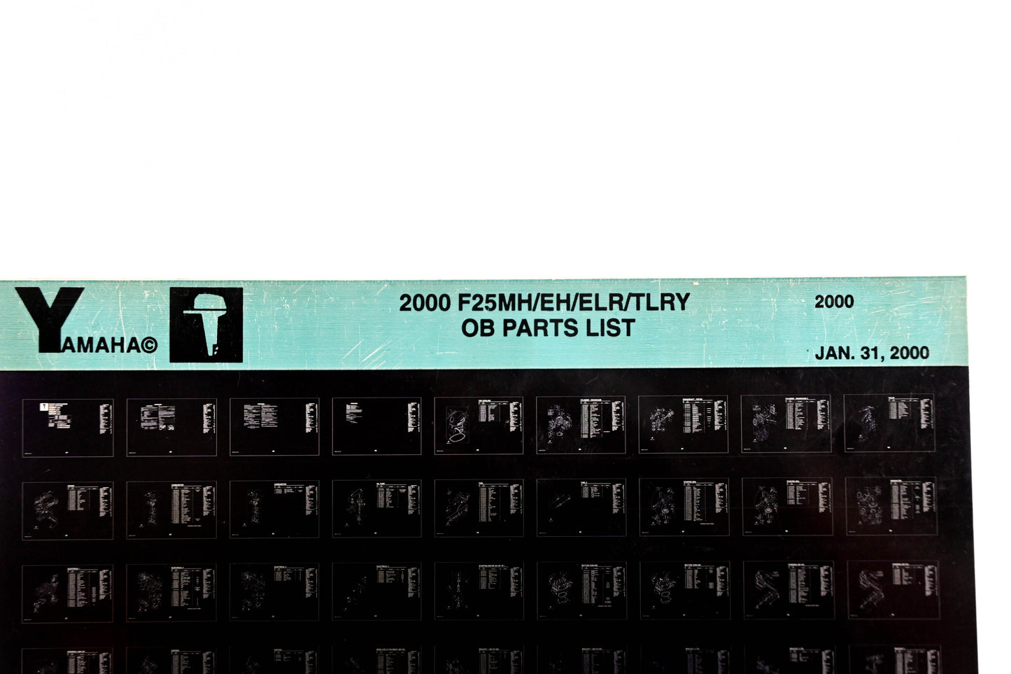 OEM Yamaha YR009-43 2000 F25MH/EH/ELR/TLRY Parts List Microfiche