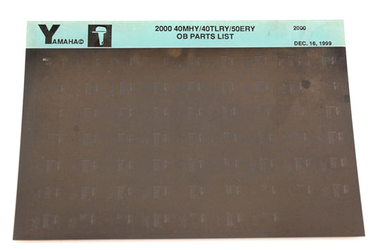 OEM Yamaha YR009-44 2000 40MHY/40TLRY/50ERY Outboard Parts List Microfiche