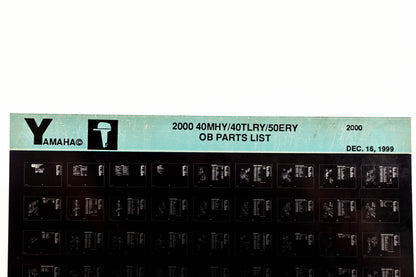 OEM Yamaha YR009-44 2000 40MHY/40TLRY/50ERY Outboard Parts List Microfiche