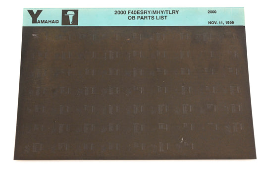 OEM Yamaha YR009-45 2000 F40ESRY/MHY/TLRY Outboard Parts List Microfiche