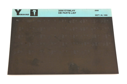 OEM Yamaha YR009-49 2000 E75MLHY Outboard Parts List Microfiche