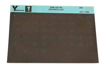 OEM Yamaha YR009-50 2000 70TLRY Outboard Parts List Microfiche