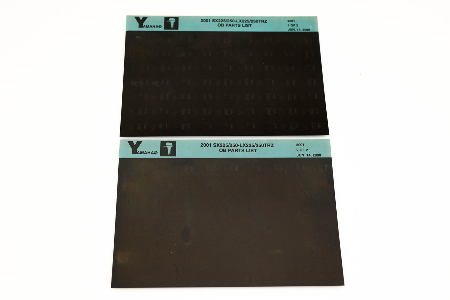 OEM Yamaha YR009-53 2001 SX225/250-LX225/250TRZ Pats List Microfiche Lot